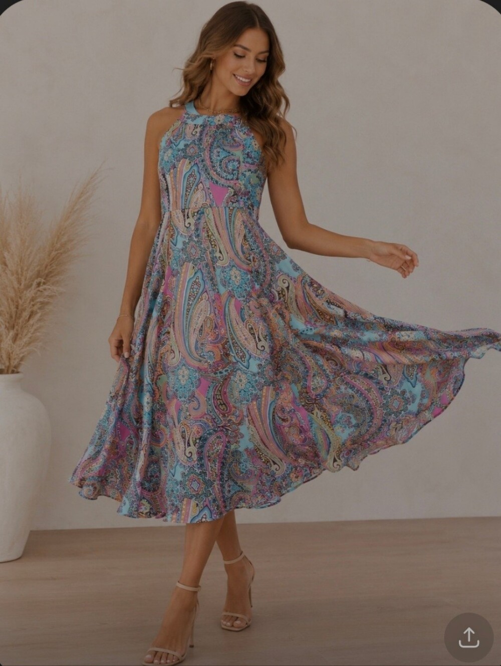 Tommy Hilfiger Paisley Halter Maxi Dress